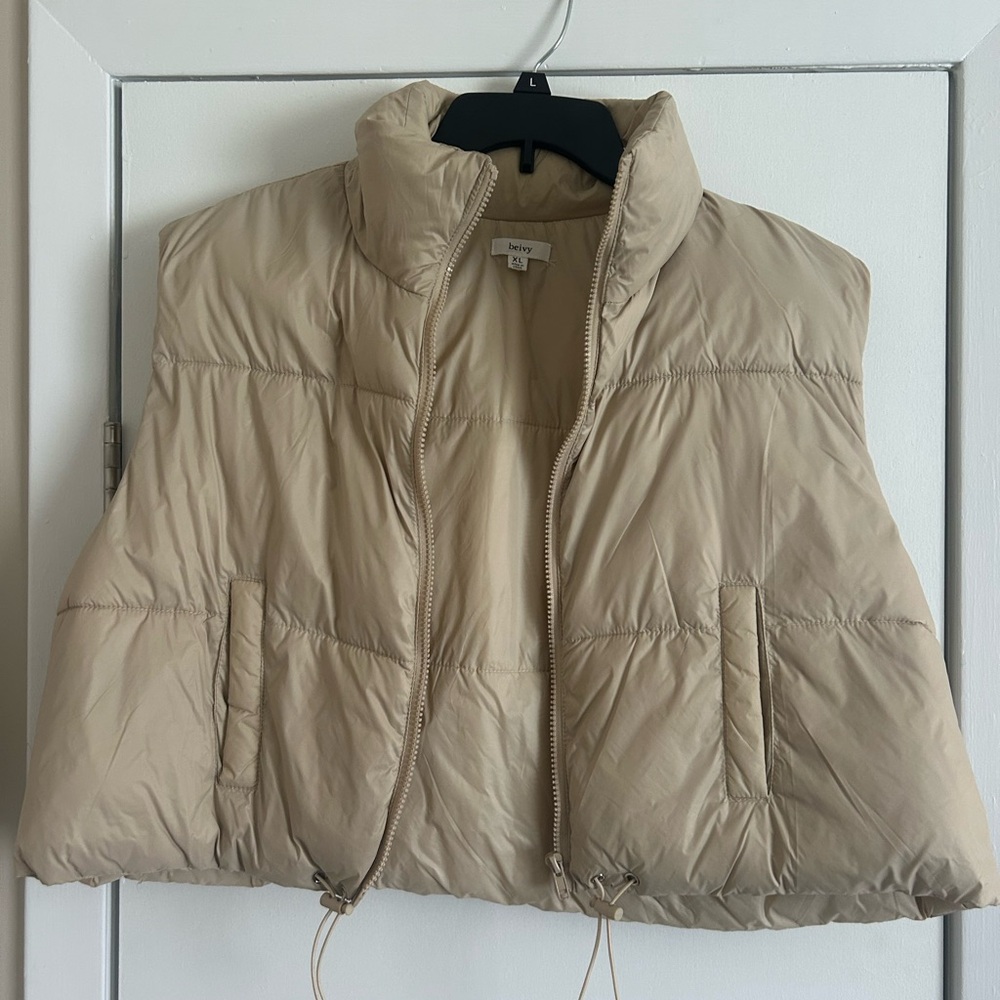 Beige Quilted Vest
